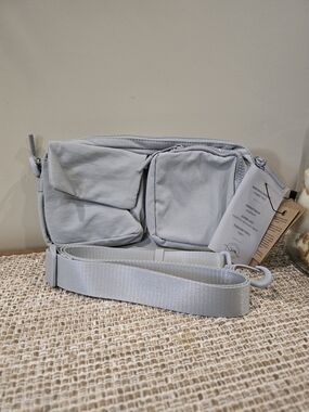 Light Gray Crossbody Bag with Multiple Pockets